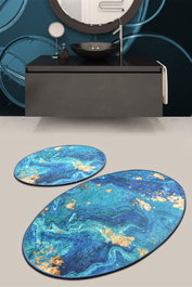 Mijölnir Juego de alfombras de baño Marbling Multicolor